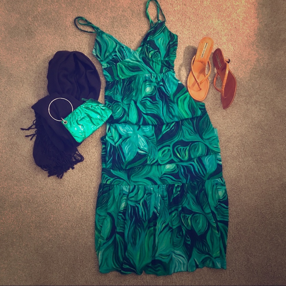 Green maxi dress
